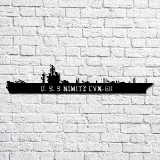 U.s.s Nimitz Cvn68 Navy Ship Metal Art, Custom Us Navy Ship Cut Metal Sign, Gift For Navy Veteran, Navy - metal sign