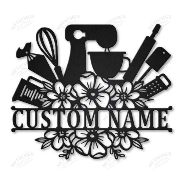 Baking Personalized Metal Wall Decor, Cut Metal Sign, Metal Wall Art, Metal House Sign, Metal Laser Cut Metal Signs Custom Gift Ideas