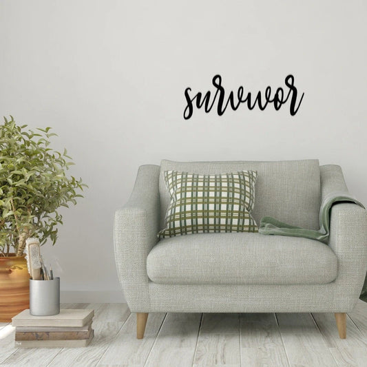 Survivor Survivor Metal Wall Decor Survivor Metal Sign For Home Inspirational Housewarming Gift - 8 inches - metal sign