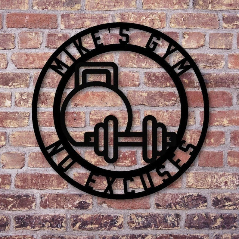 Gym Sign Personalized Home Gym Sign Custom Metal Gym Sign Home Gym Sign Cross Fit Sign Workout Room Fitness Sign Custom