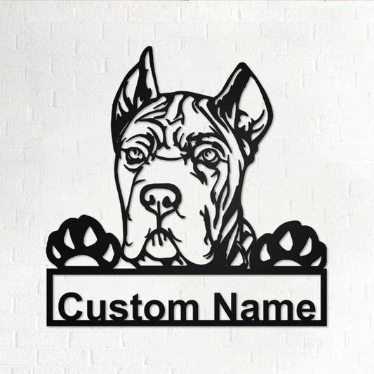 Personalized Custom Cane Corso Metal Sign for Dog Lover Custom Name - 8 inches - metal sign