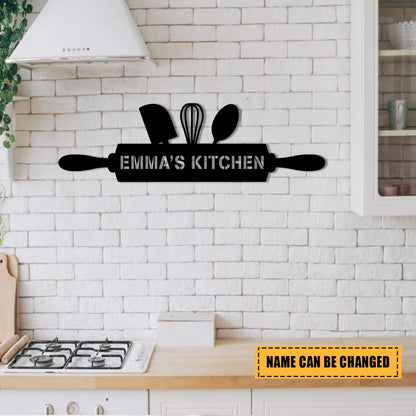 Personalized Name Cooking Chef Metal Sign, Custom Restaurant, Home Kitchen Housewarming Wall Decor, Metal Laser Cut Metal Signs Custom Gift Ideas