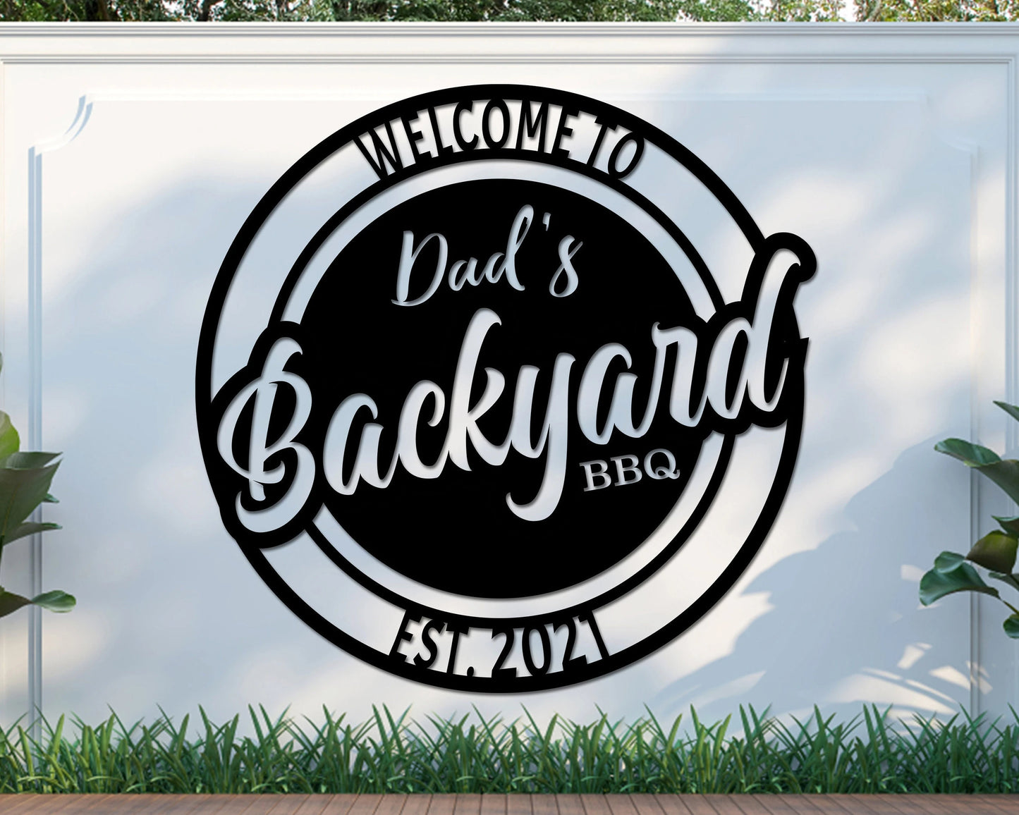 Personalized Backyard Bbq Metal Sig, Personalized Home Decor, Metal Wall Art, Outdoor Wall Decor, Metal Wall Decor, Bbq Decor Laser Cut Metal Signs Custom Gift Ideas