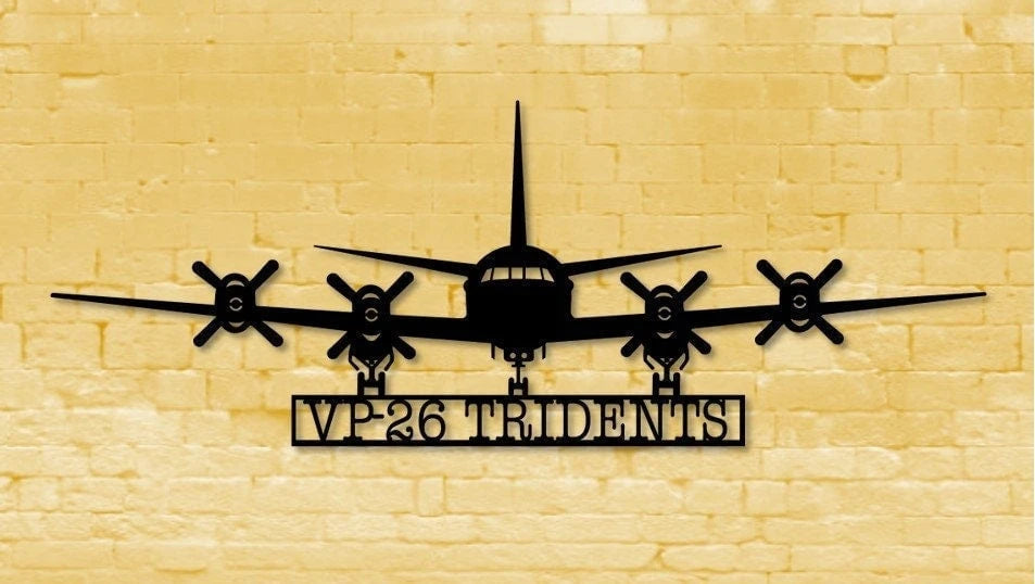 P3 Vp26 Tridents P3 Orion Naval Aircraft Metal Sign Cut Metal Sign Wall Decor