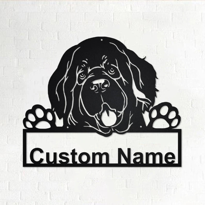 Custom Newfoundland Dog Personalized Newfoundland Name Sign Decoration For Room Newfoundland Custom Dog