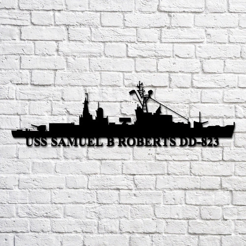 Us Samuel B Roberts Dd823 Navy Ship Metal Art, Custom Us Navy Ship Cut Metal Sign, Gift For Navy Veteran, Navy Ships Silhouette Metal Art, Navy Home Decor Laser Cut Metal Signs Custom Gift Ideas