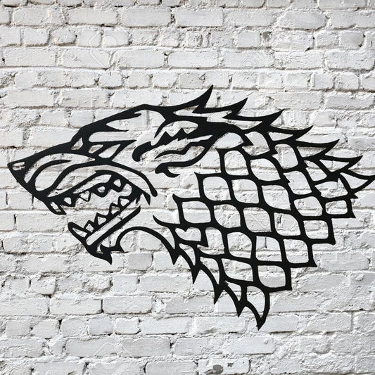 Game Of Thrones Stark Dire Wolf Metal Sign, Got, Game Of Thrones Sign Laser Cut Metal Signs Custom Gift Ideas - 8 inches - metal sign