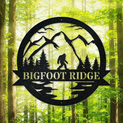 Bigfoot Metal Sign Camp Sign Christmas Gift For Him Metal Name Sign Fathers Day