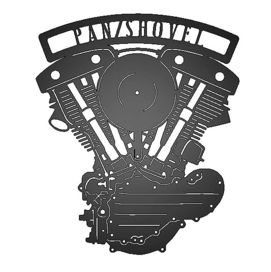 Pan Shovel Generator Shovelhead Engine Metal Garage Sign - 8 inches - metal sign