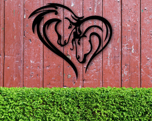 Metal Horse Heart Sign, Metal Horse Decor, Horse Heart Metal Sign, Horse Love Sign, Gift For Horse Lover - metal sign