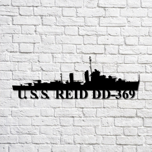 U.s.s. Reid Dd369 Navy Ship Metal Art, Custom Us Navy Ship Cut Metal Sign, Gift For Navy Veteran, Navy - metal sign