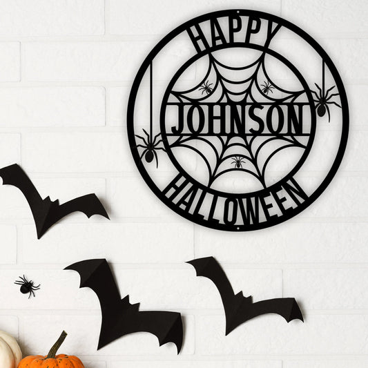Personalized Halloween Metal Sign With Last Name, Halloween Decor, Halloween Sign, Halloween Porch Decor - metal sign