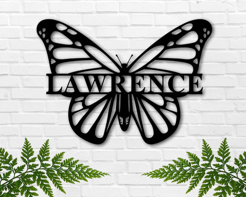 Custom Butterfly Sign, Personalized Metal Sign, Last Name Sign, Family Name Welcome Sign, Entrance Butterfly Wall D u00e9cor, Housewarming Gift Laser Cut Metal Signs Custom Gift Ideas