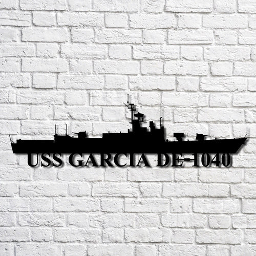Uss Garcia De1040 Navy Ship Metal Art, Custom Us Navy Ship Cut Metal Sign, Gift For Navy Veteran, Navy Ships Silhouette Metal Art, Navy Home Decor Laser Cut Metal Signs Custom Gift Ideas