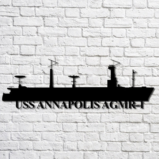 Uss Annapolis Agmr1 Navy Ship Metal Art, Custom Us Navy Ship Cut Metal Sign, Gift For Navy Veteran, Navy - metal sign