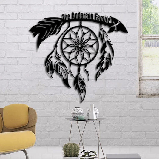 Dream Catcher Native American Personalized Metal Sign Laser Cut Metal Signs Custom Gift Ideas - 8 inches - metal sign