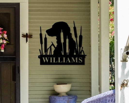 Duck Hunting Sign, Dog Duck Hunting Sign, Duck Hunter Gift, Personalized Family Name Sign, Custom Metal - metal sign