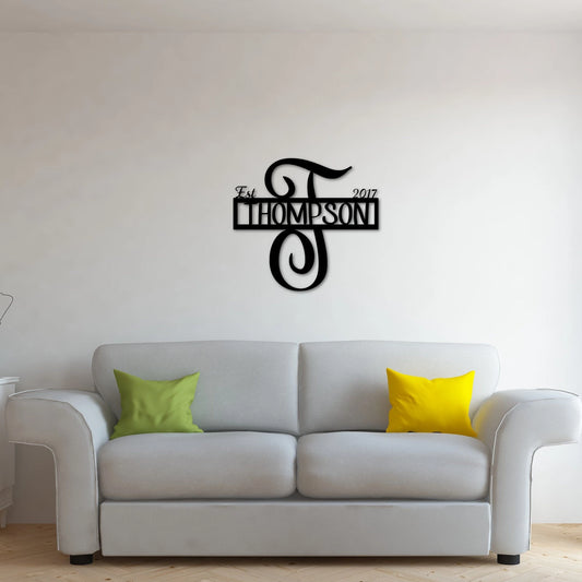 Custom Family Name Sign With Established Date, Personalized Last Name Sign, Engagement, Wedding - wedding detail