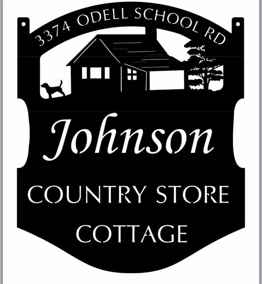 Metal Cabin Signcabin Signcustom Name Sign Laser Cut Cabin Sign Metal House Sign - 8 inches - metal sign