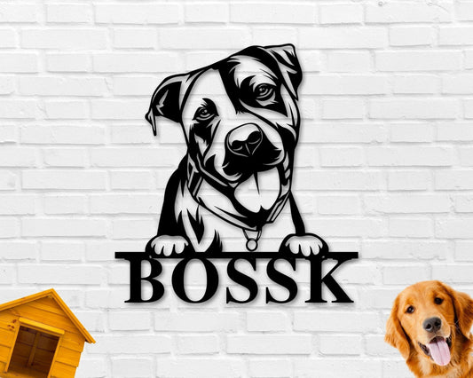 Pitbull Dog Sign Pitbull Metal Sign Pitbull Name Sign Pet Name Sign Dog Lover Sign Gift For Pet Owner Dog Sign - 8 inches - metal sign