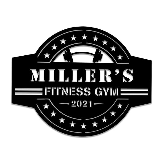 Metal Gym Sign, Custom Fitness Center, Cross Fit Club, Home Wall Decor, Gift For Him her, Metal Laser Cut Metal Signs Custom Gift Ideas - 8 inches - metal sign