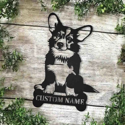 Corgi Personalized Metal Wall Decor, Cut Metal Sign, Metal Wall Art, Metal House Sign Laser Cut Metal Signs Custom Gift Ideas