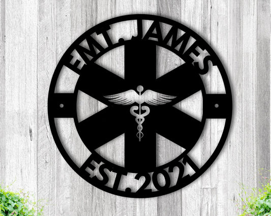 Custom Metal Sign For Paramedic, Emt Gift Ideas, Medical Field Home Decor, Personalized Family Name Sign - metal sign