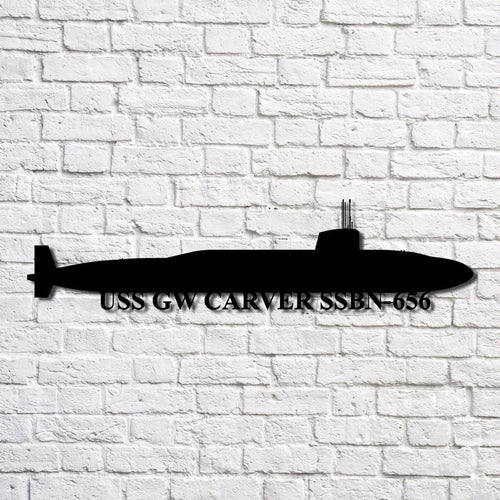 Uss Gw Carver Ssbn656 Navy Ship Metal Art, Custom Us Navy Ship Cut Metal Sign, Gift For Navy Veteran, Navy Ships Silhouette Metal Art, Navy Home Decor Laser Cut Metal Signs Custom Gift Ideas