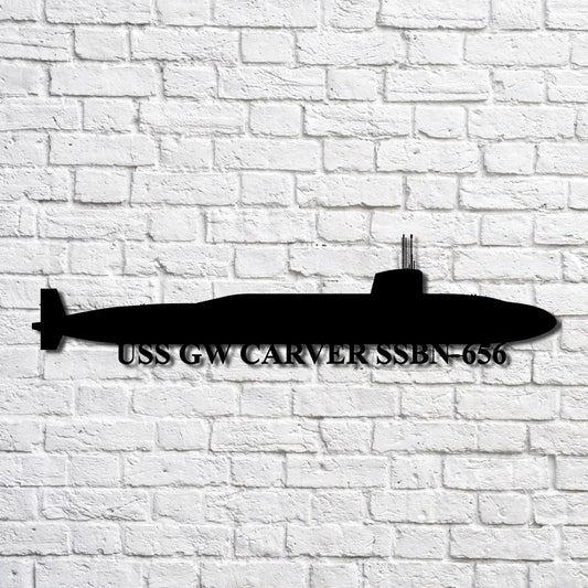Uss Gw Carver Ssbn656 Navy Ship Metal Art, Custom Us Navy Ship Cut Metal Sign, Gift For Navy Veteran - metal sign