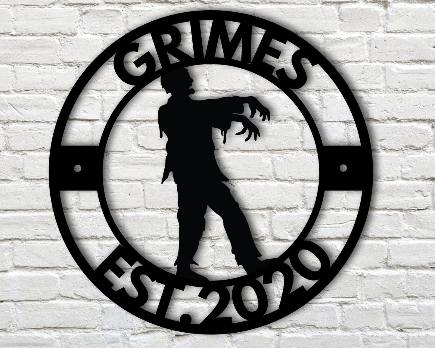 Personalized Zombie Sign Custom Zombie Name Sign Custom Halloween Decor Personalized Family Name Sign With Established Date Zombie Decor