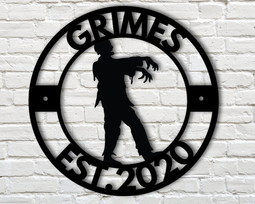 Personalized Zombie Sign Custom Zombie Name Sign Custom Halloween Decor Personalized Family Name Sign With Established Date Zombie Decor