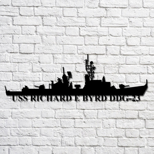 Uss Richard E Byrd Ddg 23 Navy Ship Metal Art, Gift For Navy Veteran, Navy Ships Silhouette Metal Art, Navy Home Decor Laser Cut Metal Signs Custom Gift Ideas