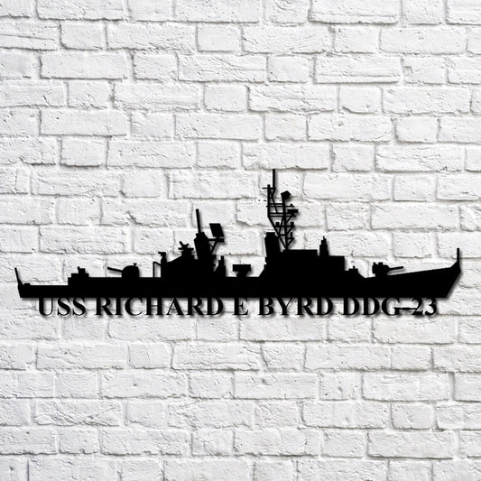 Uss Richard E Byrd Ddg 23 Navy Ship Metal Art, Gift For Navy Veteran, Navy Ships Silhouette Metal Art, Navy Home Decor Laser Cut Metal Signs Custom Gift Ideas