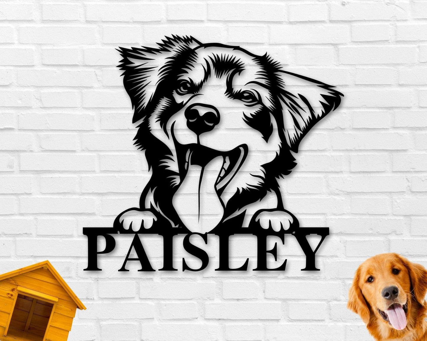 Australian Shepherd Dog Sign Australian Shepherd Metal Sign Australian Shepherd Name Sign Pet Name Sign Dog Lover Sign Gift For Pet