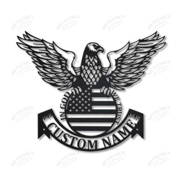 Eagle American Flag Personalized Metal Wall Decor, Cut Metal Sign, Metal Wall Art, Metal House Sign Laser Cut Metal Signs Custom Gift Ideas