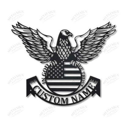 Eagle American Flag Personalized Metal Wall Decor, Cut Metal Sign, Metal Wall Art, Metal House Sign Laser Cut Metal Signs Custom Gift Ideas