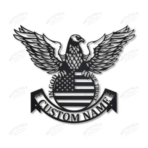 Eagle American Flag Personalized Metal Wall Decor, Cut Metal Sign, Metal Wall Art, Metal House Sign Laser Cut Metal Signs Custom Gift Ideas