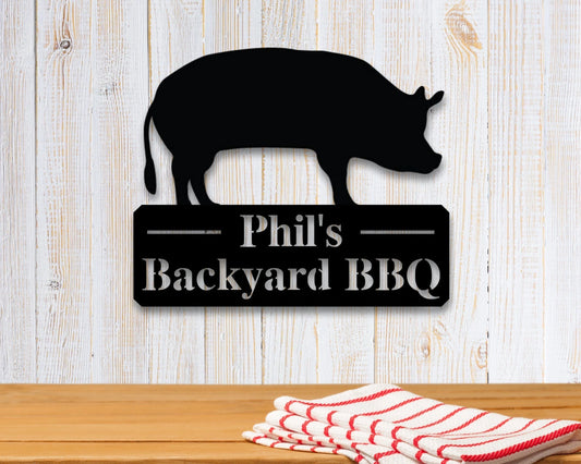 Personalized Metal Bbq Sign Outdoor Sign Indoor Bbq Grill Sign Outdoor Kitchen Metal Signs Personalized Grill Sign Bbq Party Decor - 8 inches - metal sign