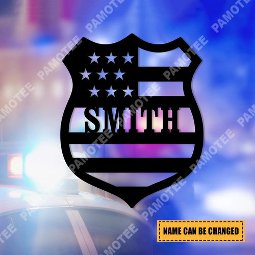 Customized Sheriff Badge American Flag Metal Art, Police Housewarming Wall Decor, Metal Laser Cut Metal Signs Custom Gift Ideas