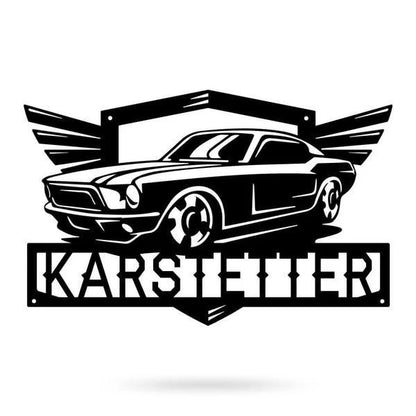 Muscle Car Monogram, Cut Metal Sign, Metal Wall Art, Metal House Sign Laser Cut Metal Signs Custom Gift Ideas