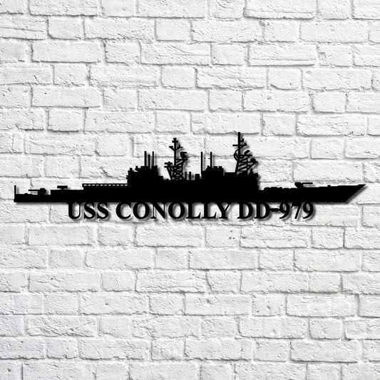 Uss Caron Dd970 V2 Navy Ship Metal Art, Custom Us Navy Ship Cut Metal Sign, Gift For Navy Veteran, Navy - metal sign