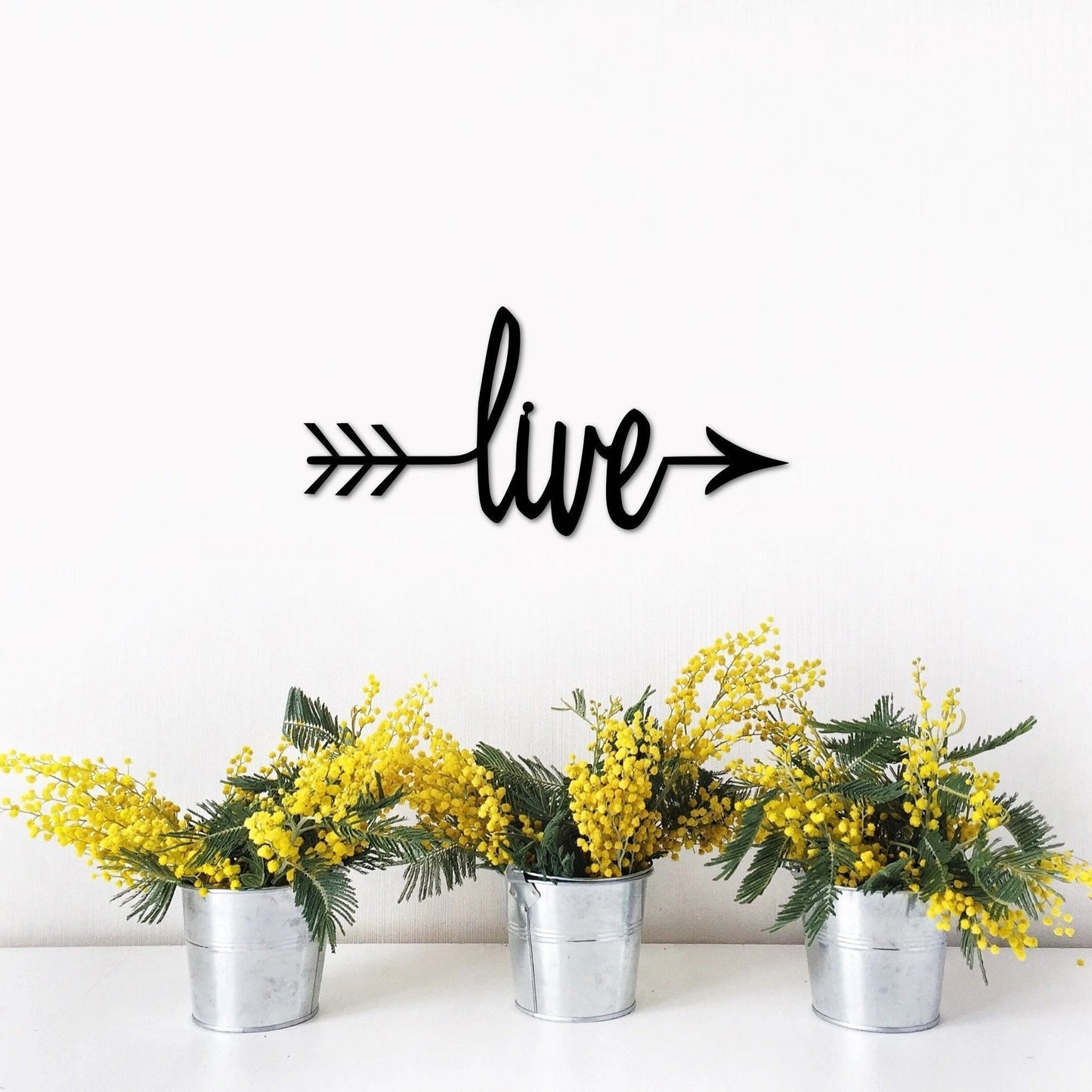 Live Arrow Sign Metal Word With Arrow Metal Wall Decor Arrow Sign Steel Script Words For The Wall Arrow Decor