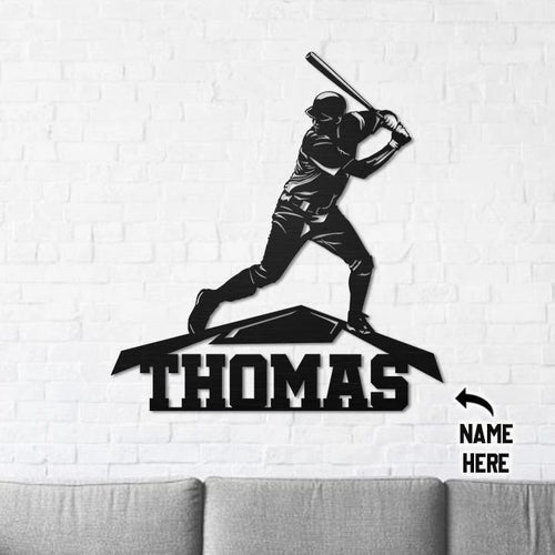 Personalized Baseball Batter Player Metal Sign, Metal Wall, Gift For Baseball Player, , Wall Decor, Sign For House, Laser Cut Metal Signs Custom Gift Ideas