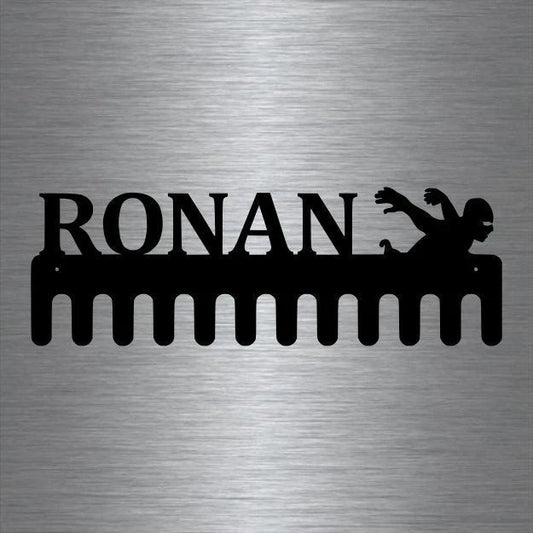 Swimming Custom Name Medal Hanger Holder Display Rack 12 Hooks, Cut Metal Sign, Metal Wall Art, Laser Cut Metal Signs Custom Gift Ideas - 8 inches - metal sign