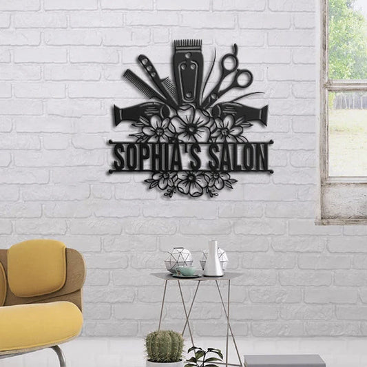 Hair Salon Personalized Metal Wall Art Laser Cut Metal Signs Custom Gift Ideas - 8 inches - metal sign