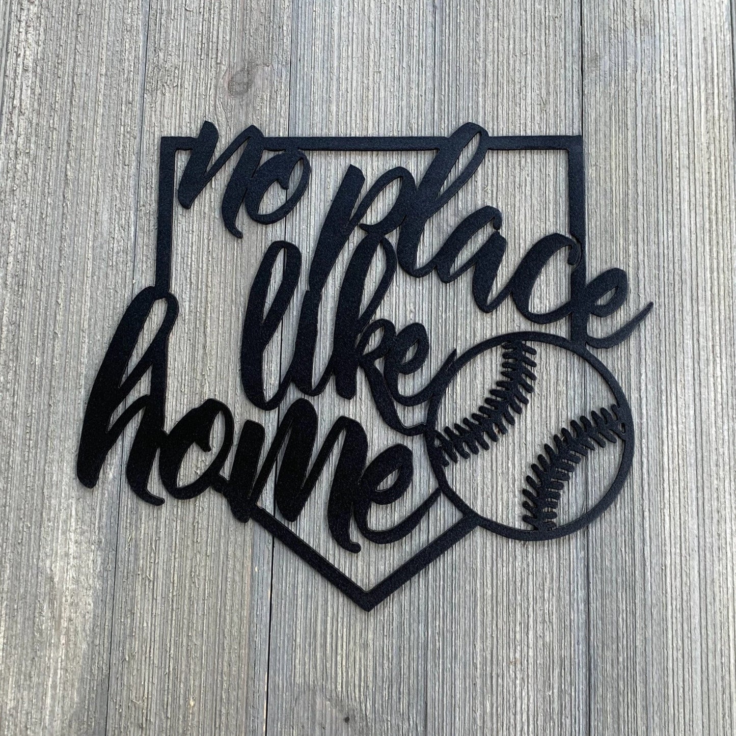 No Place Like Home Baseball Metal Sign Cutout Cut Metal Sign Wall Metal Art