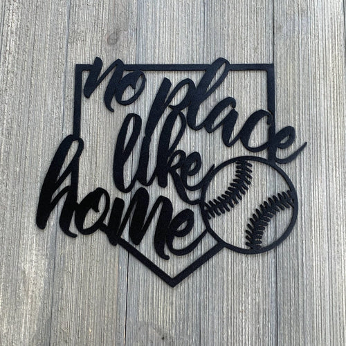 No Place Like Home Baseball Metal Sign Cutout Cut Metal Sign Wall Metal Art