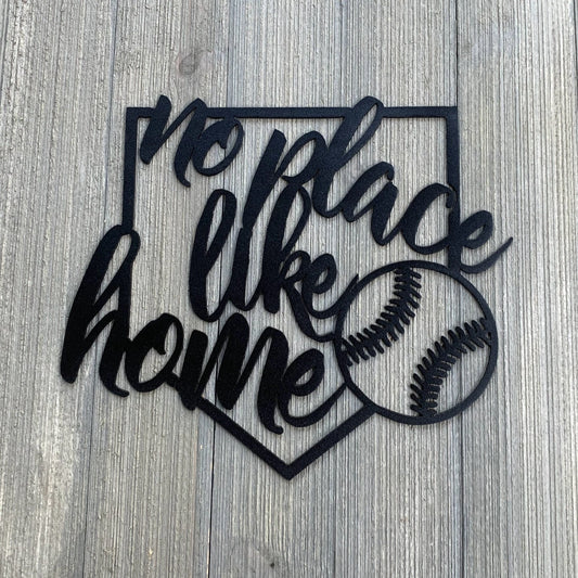 No Place Like Home Baseball Metal Sign Cutout Cut Metal Sign Wall Metal Art - 8 inches - metal sign