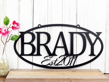 Family Established Metal Sign, Name Sign, Established, Metal Wall Art, Custom Sign, Outdoor Sign, House Sign, Personalized Sign, Laser Cut Metal Signs Custom Gift Ideas