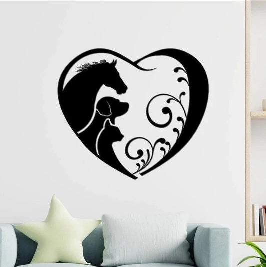 Horse Dog Cat Metal House Sign Laser Cut Metal Signs Custom Gift Ideas - 8 inches - metal sign